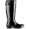 Hunter Women's Original Back Adjustable Gloss Rain Boots In Black -Vans || Blundstone || Hunter Sales 1 7 179 hunt tall adjustable gloss black 2 1100x