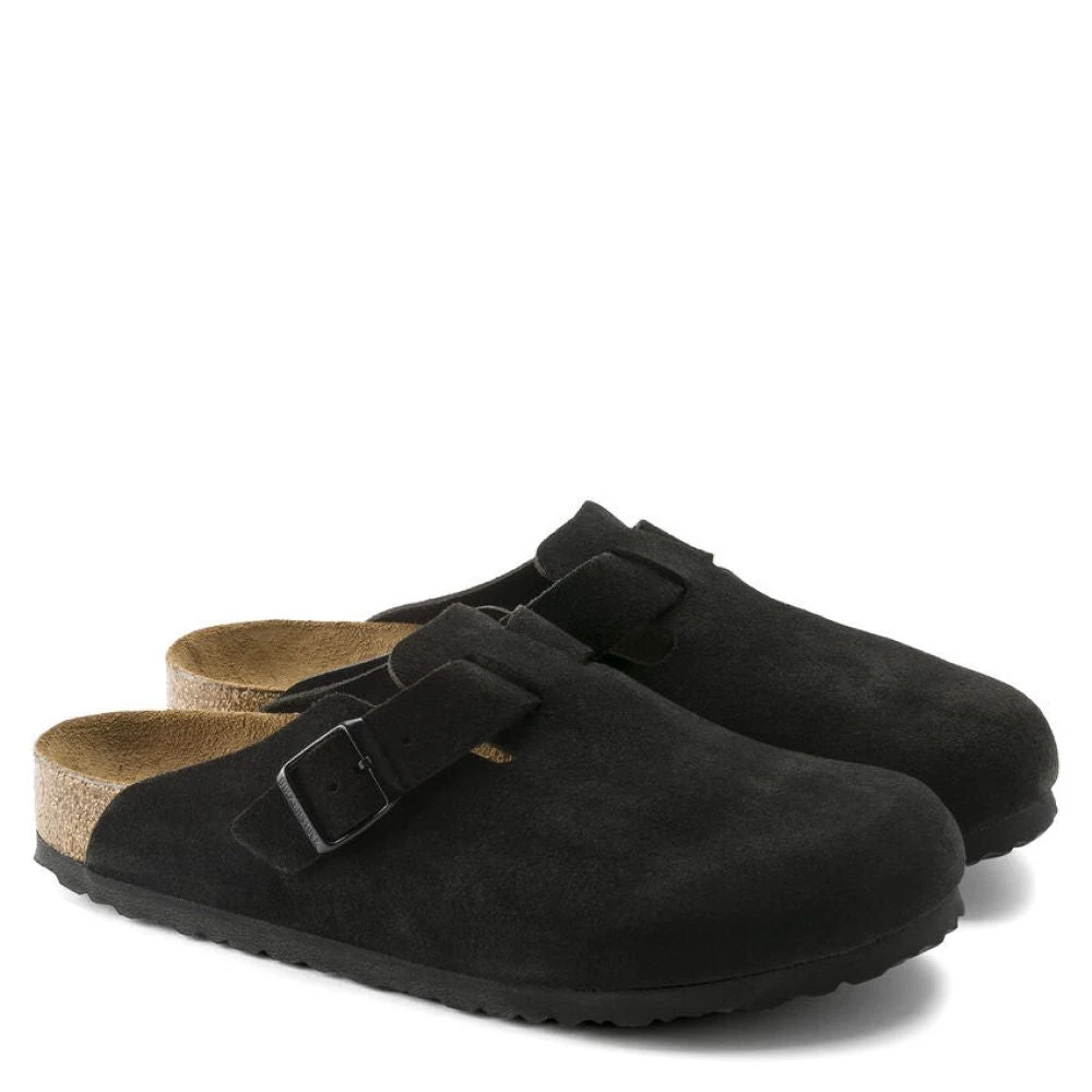 Birkenstock Boston Softbed Suede Leather In Black 4 Birkenstock Boston Softbed Suede Leather In Black - Image 2