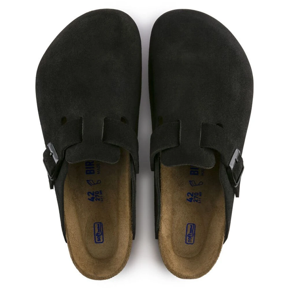 Birkenstock Boston Softbed Suede Leather In Black 5 Birkenstock Boston Softbed Suede Leather In Black - Image 3