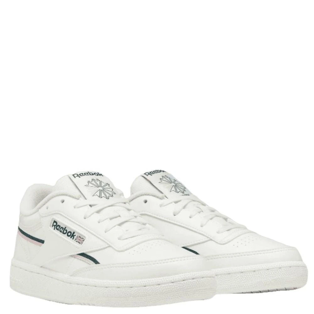 Reebok Women's Club C 85 Vegan In Chalk/Pink Glow/Forest Green 4 Reebok Women's Club C 85 Vegan In Chalk/Pink Glow/Forest Green - Image 2