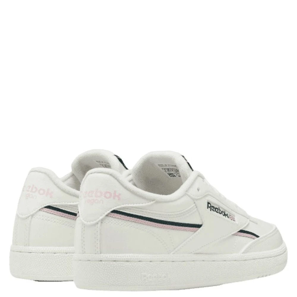 Reebok Women's Club C 85 Vegan In Chalk/Pink Glow/Forest Green 5 Reebok Women's Club C 85 Vegan In Chalk/Pink Glow/Forest Green - Image 3