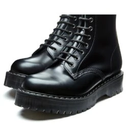 Solovair 8 Eye Zip Platform Derby Boot In Black Hi-Shine -Vans || Blundstone || Hunter Sales SV S8 551 BK ZIP HI 111 4 1100x