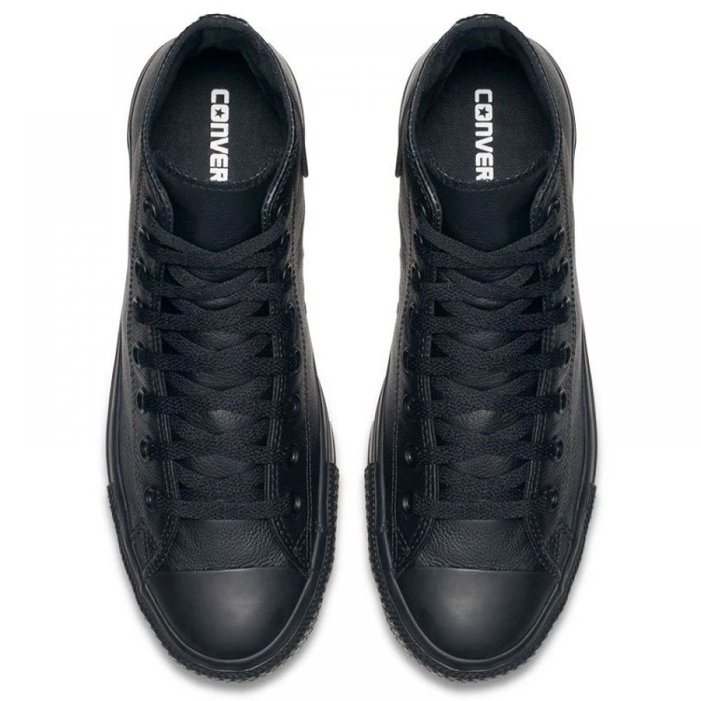 Converse Chuck Taylor All Star Mono Leather High Top In Black Monochrome 6 Converse Chuck Taylor All Star Mono Leather High Top In Black Monochrome - Image 4