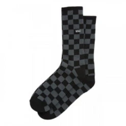Vans Checkerboard Crew Sock In Black/Charcoal (Large)