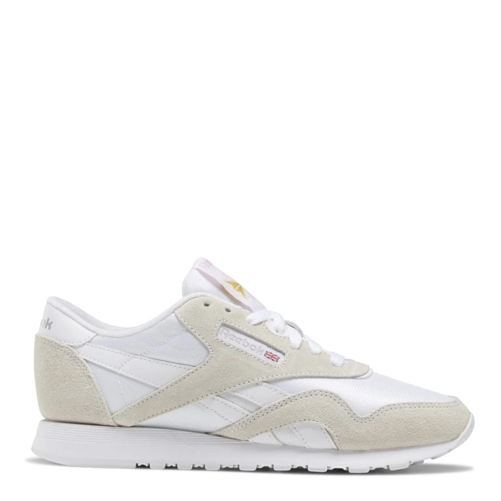 Reebok Women's Classic Nylon In White/Light Grey 3 Reebok Women's Classic Nylon In White/Light Grey