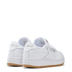 Reebok Women's Club C Double In White/Rubber Gum-07 -Vans || Blundstone || Hunter Sales fv5658 6 footwear photography back lateral top view white 1100x