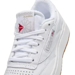 Reebok Women's Club C Double In White/Rubber Gum-07 -Vans || Blundstone || Hunter Sales fv5658 8 footwear photography detail view 2 white 1100x