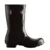 Hunter Women's Original Short Gloss Rain Boots In Black -Vans || Blundstone || Hunter Sales ht wfs1000rgl 1055 1 1100x