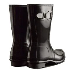 Hunter Women's Original Short Gloss Rain Boots In Black -Vans || Blundstone || Hunter Sales ht wfs1000rgl 1055 3 1100x