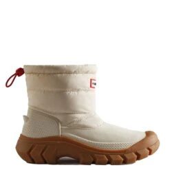 Hunter Women's Intrepid Insulated Short Snow Boots In White Willow/Gum