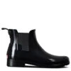 Hunter Women's Refined Gloss Slim Fit Chelsea Boots In Black -Vans || Blundstone || Hunter Sales wfs2201rgl 1100x